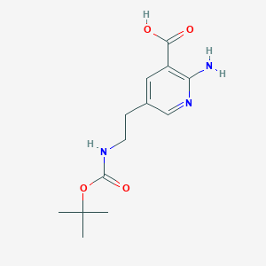 2-Amino-5-(2-((tert-butoxycarbonyl)amino)ethyl)nicotinic acid