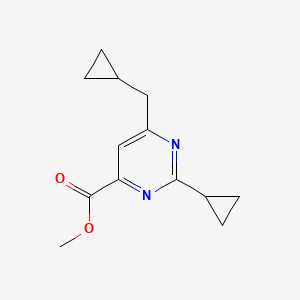 Methyl 2-cyclopropyl-6-(cyclopropylmethyl)pyrimidine-4-carboxylate