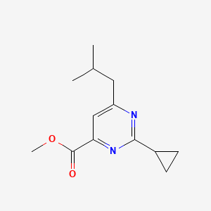 molecular formula C13H18N2O2 B1484565 Methyl 2-cyclopropyl-6-(2-methylpropyl)pyrimidine-4-carboxylate CAS No. 2097974-46-2