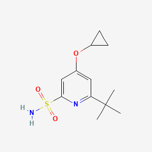 molecular formula C12H18N2O3S B14845650 6-Tert-butyl-4-cyclopropoxypyridine-2-sulfonamide 