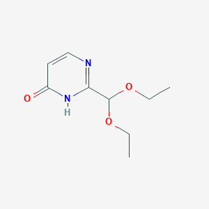 molecular formula C9H14N2O3 B14845652 2-(Diethoxymethyl)pyrimidin-4-OL 