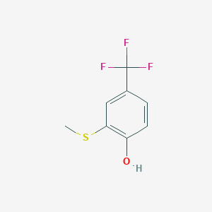 molecular formula C8H7F3OS B14845659 2-(Methylthio)-4-(trifluoromethyl)phenol 