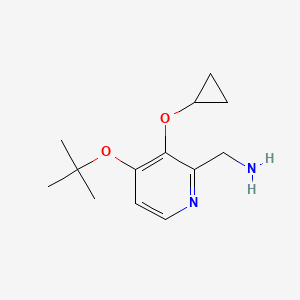 molecular formula C13H20N2O2 B14845660 (4-Tert-butoxy-3-cyclopropoxypyridin-2-YL)methanamine 