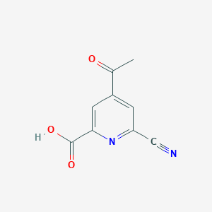 molecular formula C9H6N2O3 B14845672 4-Acetyl-6-cyanopyridine-2-carboxylic acid 