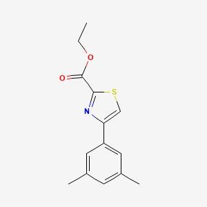 molecular formula C14H15NO2S B14845679 4-(3,5-Dimethyl-phenyl)-thiazole-2-carboxylic acid ethyl ester 