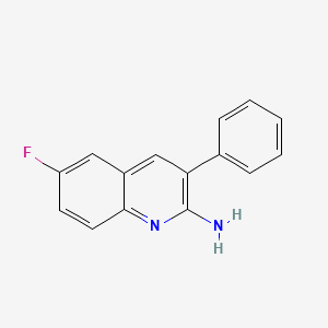 molecular formula C15H11FN2 B14845683 2-Amino-6-fluoro-3-phenylquinoline 