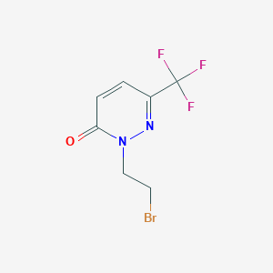 molecular formula C7H6BrF3N2O B1484571 2-(2-溴乙基)-6-(三氟甲基)-2,3-二氢吡啶并嗪-3-酮 CAS No. 2090363-38-3