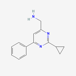 molecular formula C14H15N3 B1484575 (2-Cyclopropyl-6-phenylpyrimidin-4-yl)methanamine CAS No. 2098079-69-5