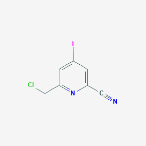 molecular formula C7H4ClIN2 B14845759 6-(Chloromethyl)-4-iodopyridine-2-carbonitrile 