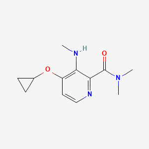 molecular formula C12H17N3O2 B14845780 4-Cyclopropoxy-N,N-dimethyl-3-(methylamino)picolinamide 