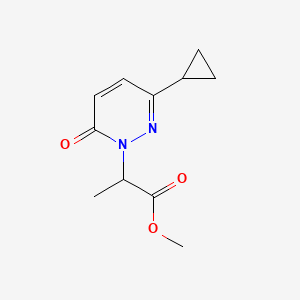 molecular formula C11H14N2O3 B1484579 Methyl 2-(3-cyclopropyl-6-oxo-1,6-dihydropyridazin-1-yl)propanoate CAS No. 2098039-25-7