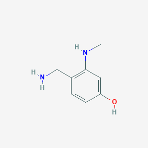 molecular formula C8H12N2O B14845792 4-(Aminomethyl)-3-(methylamino)phenol 