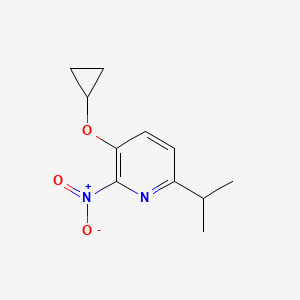 molecular formula C11H14N2O3 B14845795 3-Cyclopropoxy-6-isopropyl-2-nitropyridine 