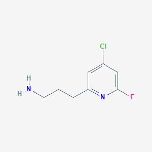 molecular formula C8H10ClFN2 B14845807 3-(4-Chloro-6-fluoropyridin-2-YL)propan-1-amine 