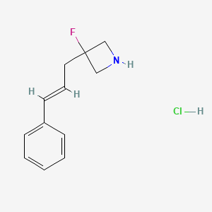 molecular formula C12H15ClFN B1484583 3-fluoro-3-[(2E)-3-phenylprop-2-en-1-yl]azetidine hydrochloride CAS No. 2098161-32-9