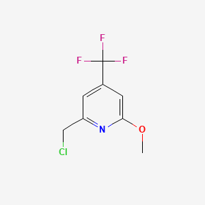 molecular formula C8H7ClF3NO B14845835 2-(Chloromethyl)-6-methoxy-4-(trifluoromethyl)pyridine 