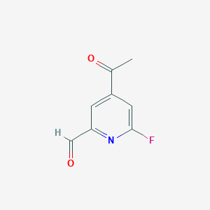 molecular formula C8H6FNO2 B14845843 4-Acetyl-6-fluoropyridine-2-carbaldehyde 