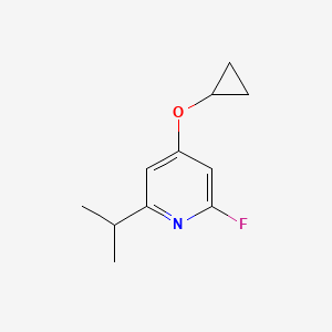 molecular formula C11H14FNO B14845850 4-Cyclopropoxy-2-fluoro-6-isopropylpyridine 