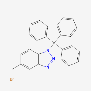 molecular formula C26H20BrN3 B14845857 5-(Bromomethyl)-1-trityl-1H-1,2,3-benzotriazole 