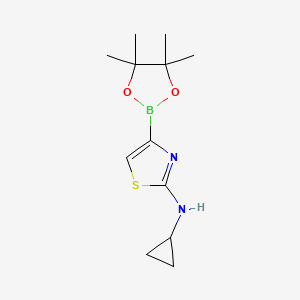 molecular formula C12H19BN2O2S B14845874 N-Cyclopropyl-4-(4,4,5,5-tetramethyl-1,3,2-dioxaborolan-2-YL)thiazol-2-amine 