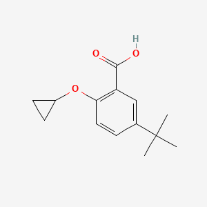 molecular formula C14H18O3 B14845901 5-Tert-butyl-2-cyclopropoxybenzoic acid 