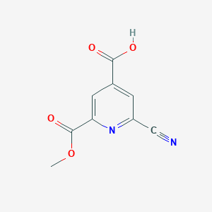 molecular formula C9H6N2O4 B14845918 2-Cyano-6-(methoxycarbonyl)isonicotinic acid 