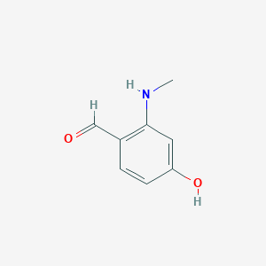 molecular formula C8H9NO2 B14845952 4-Hydroxy-2-(methylamino)benzaldehyde 