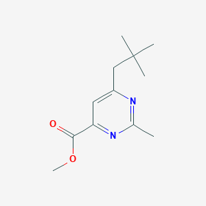 molecular formula C12H18N2O2 B1484597 Methyl 6-(2,2-dimethylpropyl)-2-methylpyrimidine-4-carboxylate CAS No. 2098037-69-3