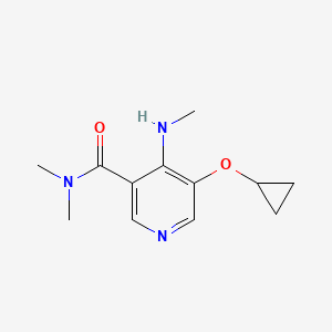 molecular formula C12H17N3O2 B14846005 5-Cyclopropoxy-N,N-dimethyl-4-(methylamino)nicotinamide 