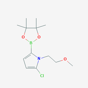 molecular formula C13H21BClNO3 B14846014 2-Chloro-1-(2-methoxyethyl)-5-(4,4,5,5-tetramethyl-1,3,2-dioxaborolan-2-YL)-pyrrole 