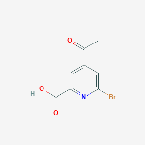 molecular formula C8H6BrNO3 B14846029 4-Acetyl-6-bromopyridine-2-carboxylic acid 