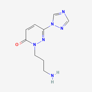 molecular formula C9H12N6O B1484604 2-(3-aminopropyl)-6-(1H-1,2,4-triazol-1-yl)-2,3-dihydropyridazin-3-one CAS No. 2098039-10-0