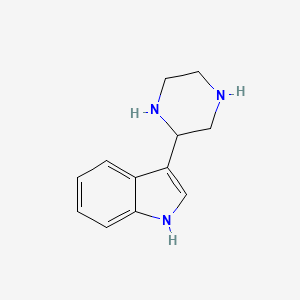 molecular formula C12H15N3 B14846051 3-Piperazin-2-YL-1H-indole 