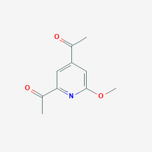 molecular formula C10H11NO3 B14846052 1-(2-Acetyl-6-methoxypyridin-4-YL)ethanone 