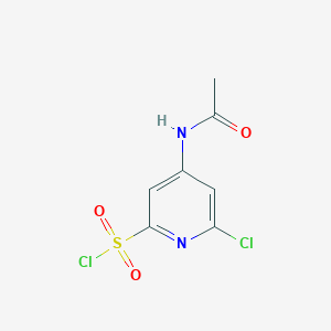 molecular formula C7H6Cl2N2O3S B14846055 4-(Acetylamino)-6-chloropyridine-2-sulfonyl chloride CAS No. 1393547-33-5