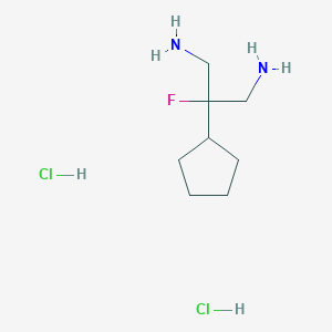 molecular formula C8H19Cl2FN2 B1484608 2-Cyclopentyl-2-fluoropropane-1,3-diamine dihydrochloride CAS No. 2098007-47-5