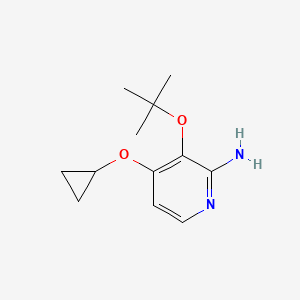 molecular formula C12H18N2O2 B14846096 3-Tert-butoxy-4-cyclopropoxypyridin-2-amine 