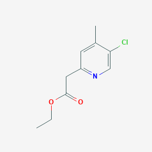 molecular formula C10H12ClNO2 B14846115 Ethyl 2-(5-chloro-4-methylpyridin-2-YL)acetate 