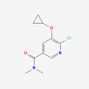 molecular formula C11H13ClN2O2 B14846140 6-Chloro-5-cyclopropoxy-N,N-dimethylnicotinamide 