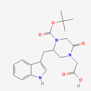 molecular formula C20H25N3O5 B14846160 4-Carboxymethyl-2-(1H-indol-3-ylmethyl)-5-oxo-piperazine-1-carboxylic acid tert-butyl ester 