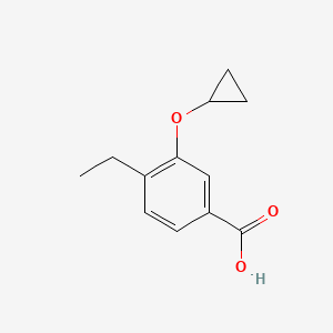 molecular formula C12H14O3 B14846189 3-Cyclopropoxy-4-ethylbenzoic acid 