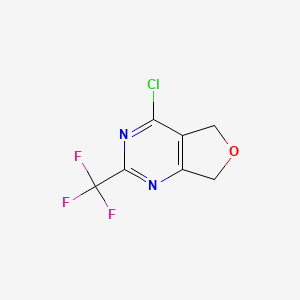 molecular formula C7H4ClF3N2O B14846194 4-Chloro-2-(trifluoromethyl)-5,7-dihydrofuro[3,4-D]pyrimidine 