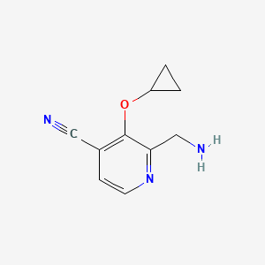 molecular formula C10H11N3O B14846219 2-(Aminomethyl)-3-cyclopropoxyisonicotinonitrile 