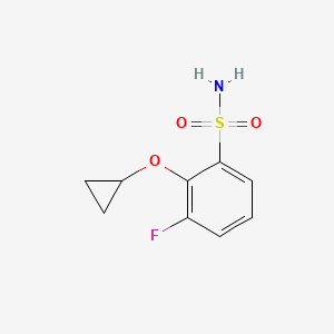 molecular formula C9H10FNO3S B14846236 2-Cyclopropoxy-3-fluorobenzenesulfonamide 