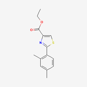 molecular formula C14H15NO2S B14846289 2-(2,4-Dimethyl-phenyl)-thiazole-4-carboxylic acid ethyl ester CAS No. 886368-21-4