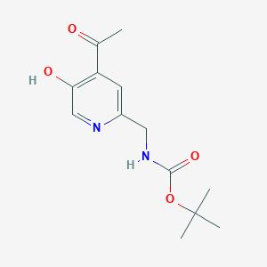 molecular formula C13H18N2O4 B14846298 Tert-butyl (4-acetyl-5-hydroxypyridin-2-YL)methylcarbamate 