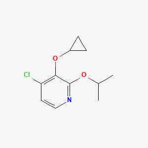 molecular formula C11H14ClNO2 B14846310 4-Chloro-3-cyclopropoxy-2-isopropoxypyridine 