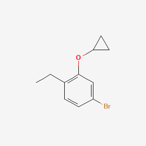 molecular formula C11H13BrO B14846323 4-Bromo-2-cyclopropoxy-1-ethylbenzene 