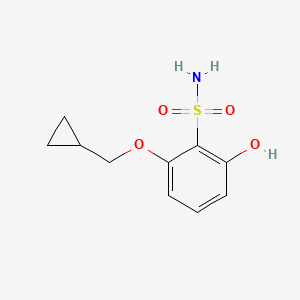 molecular formula C10H13NO4S B14846339 2-(Cyclopropylmethoxy)-6-hydroxybenzenesulfonamide 