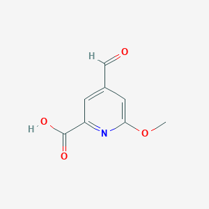 molecular formula C8H7NO4 B14846341 4-Formyl-6-methoxypyridine-2-carboxylic acid 